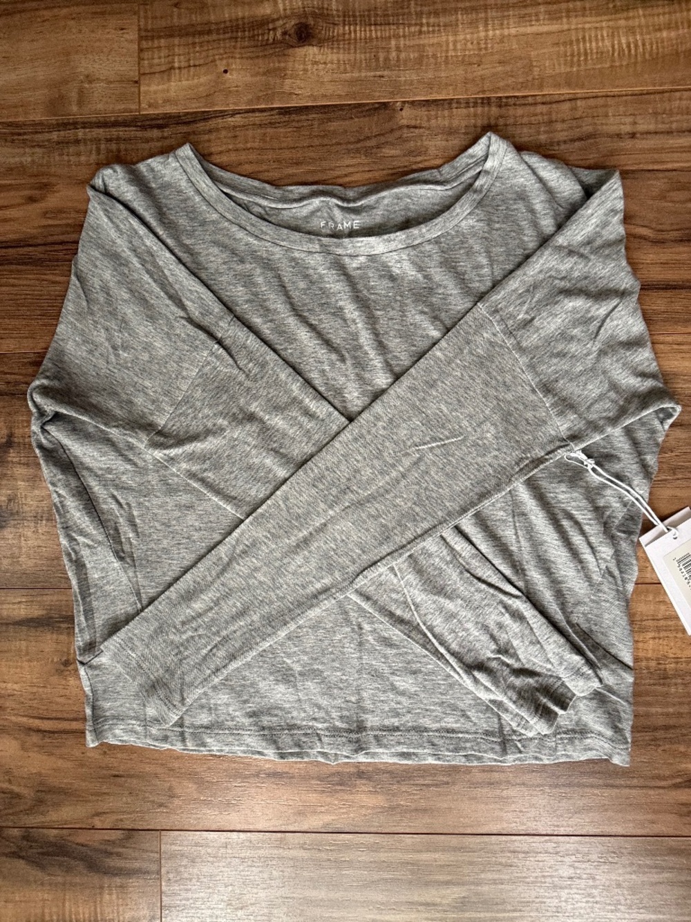 Frame Gray Le High Rise Garcon Long Sleeve Tee - Picture 1 of 12
